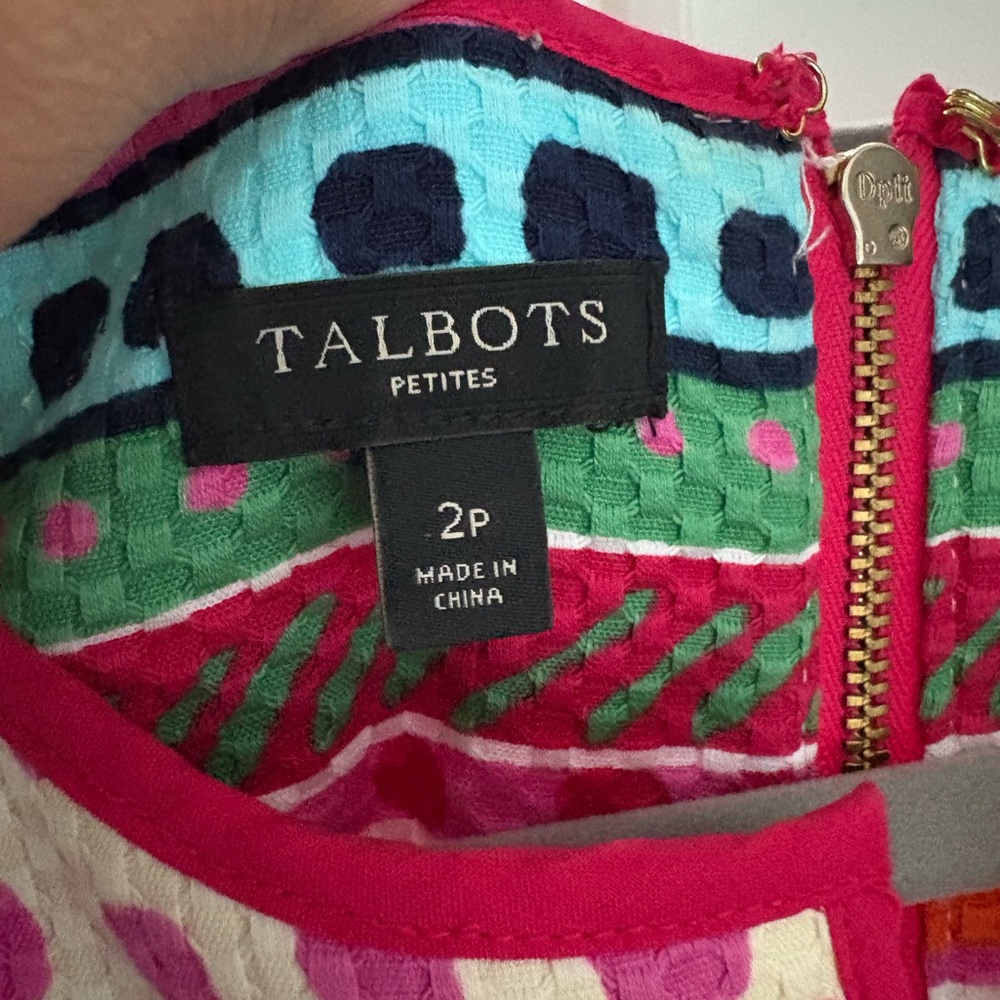 Talbots Multicolor Striped Mini Dress colorful 2 petite - Picture 4 of 9